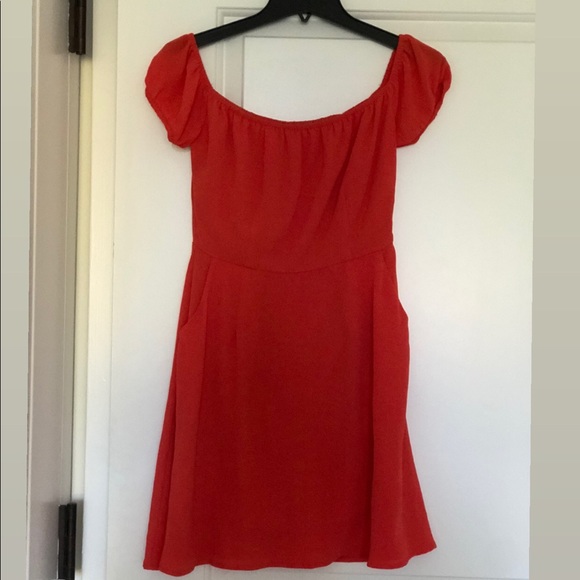 Entro Off Shoulder Orange Dress - Picture 3 of 5